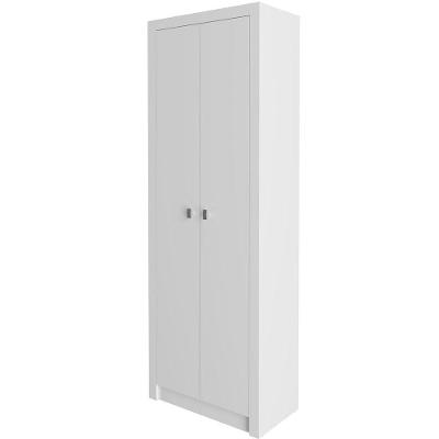 Armário Alto Para Escritório 2 Portas E 5 Prateleiras Branco