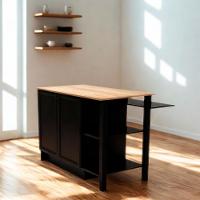 Bancada Gourmet Ilha Cozinha Ditália 2 Portas CD-1028 Preto - 1