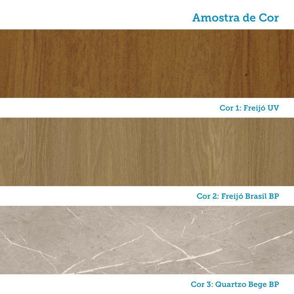 Cozinha Modulada Completa 6 Peças Com Tampo E Rodapé Classic Freijó/freijó Brasil - 8