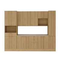 Cozinha Modulada Completa 6 Peças Com Tampo E Rodapé Classic Freijó/freijó Brasil - 1