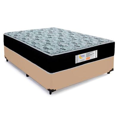 Cama Box Casal Sintético + Colchão Molas Ensacadas Sereneprime Sonnolux 138cm Bege Suporta Até 110kg Por Pessoa