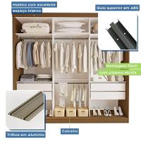 Guarda Roupa 3 Portas De Correr 4 Gavetas Itália Minastex Freijó - 3