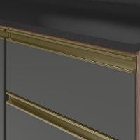 Armario Aereo E Balcao 1 Porta 4 Gavetas 40cm Mdf Kali Nicioli Carvalho Toq Chumbo - 5