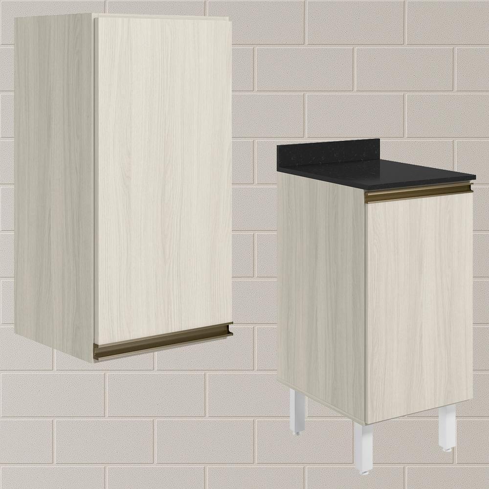 Armario Aereo Balcao 1 Porta 40cm Mdf Kali Nicioli Bianco Toq - 2