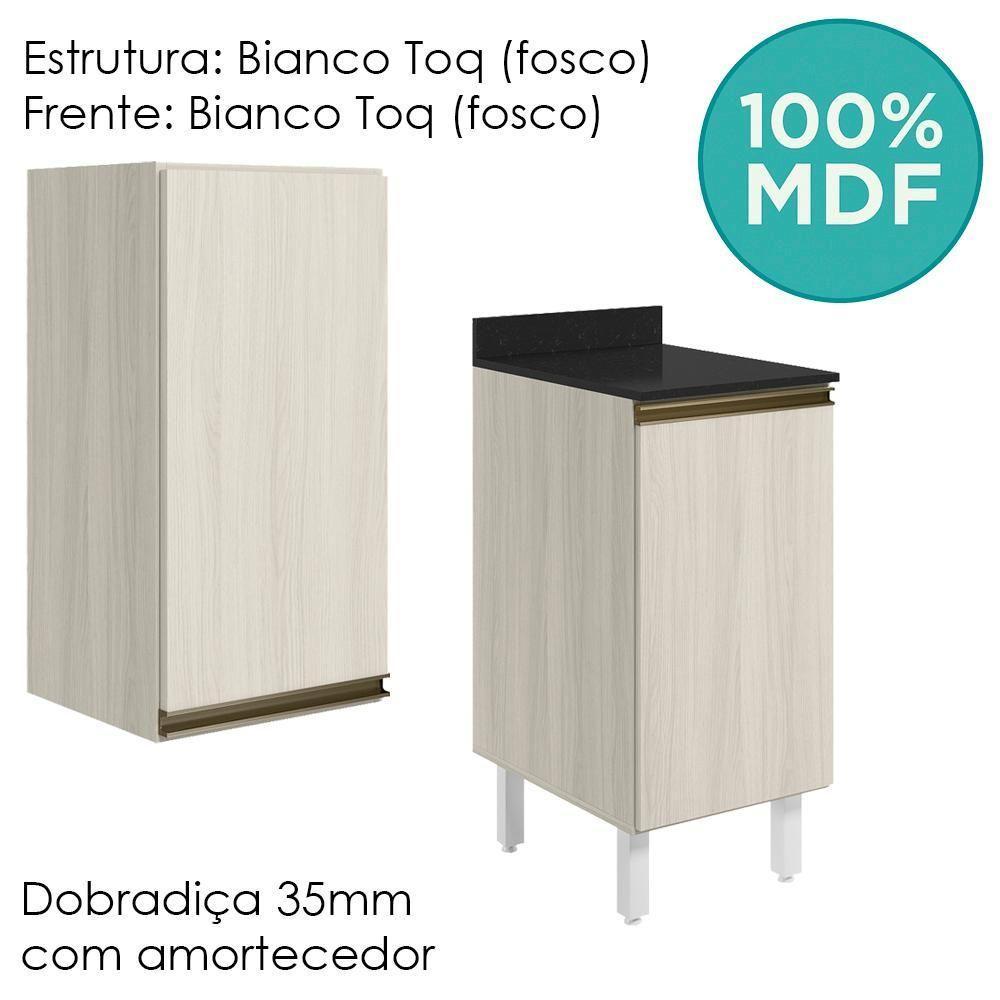 Armario Aereo Balcao 1 Porta 40cm Mdf Kali Nicioli Bianco Toq - 4