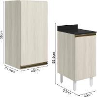 Armario Aereo Balcao 1 Porta 40cm Mdf Kali Nicioli Bianco Toq - 3