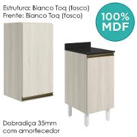 Armario Aereo Balcao 1 Porta 40cm Mdf Kali Nicioli Bianco Toq