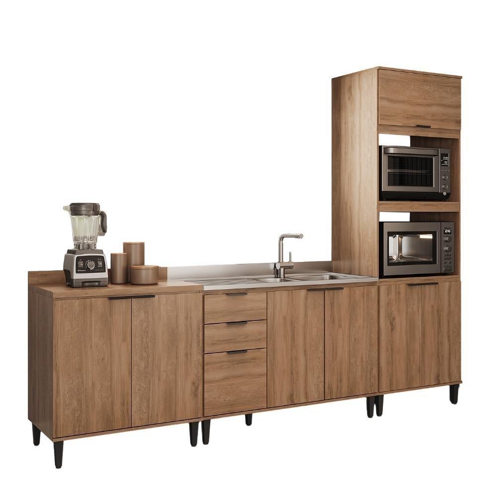 Conjunto Balcões Miami Loft Carraro Freijó - 2