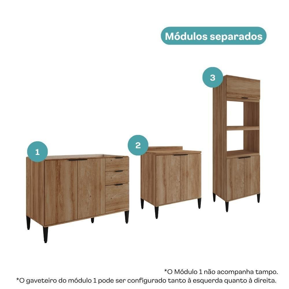 Conjunto Balcões Miami Loft Carraro Freijó - 5