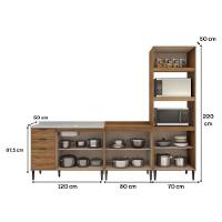 Conjunto Balcões Miami Loft Carraro Freijó - 3