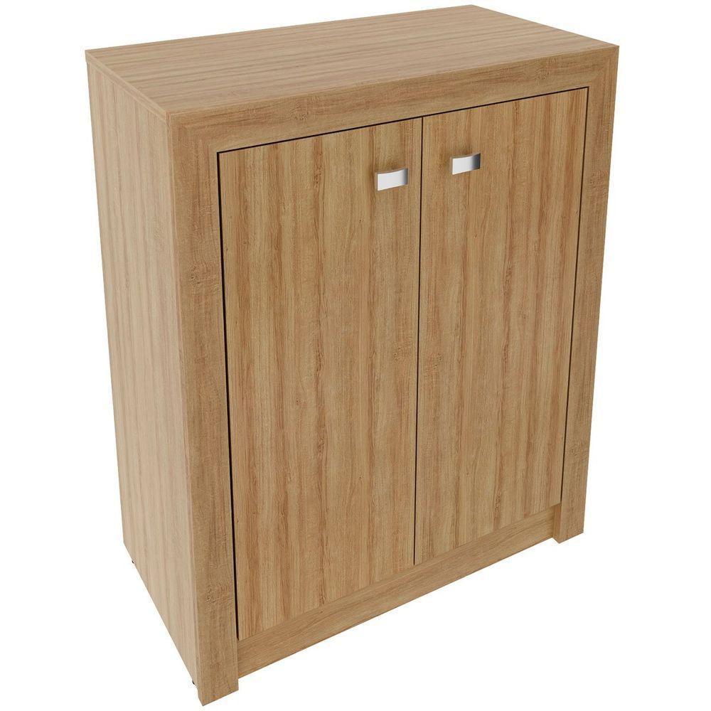 Armário Para Escritório Multiuso Baixo 2 Portas Amêndoa - 1