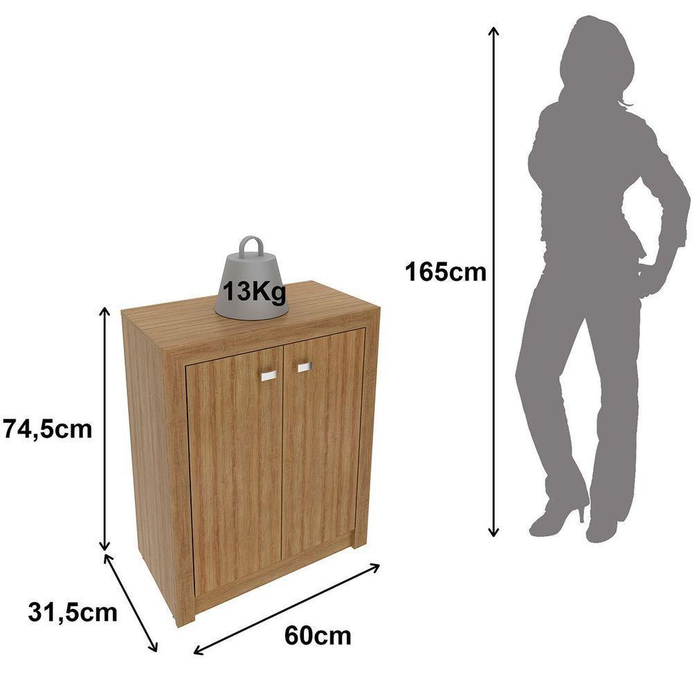 Armário Para Escritório Multiuso Baixo 2 Portas Amêndoa - 8