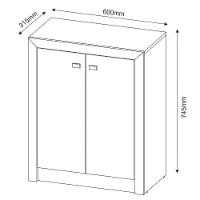 Armário Para Escritório Multiuso Baixo 2 Portas Amêndoa - 3