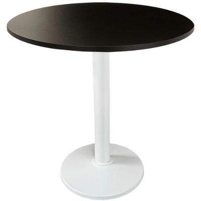 Mesa Zeta Ferro Branco 75 Cm (alt) Disco Redondo Tampo Mdp Redondo 60 Cm (larg) X 2,50 Cm (alt) Preto