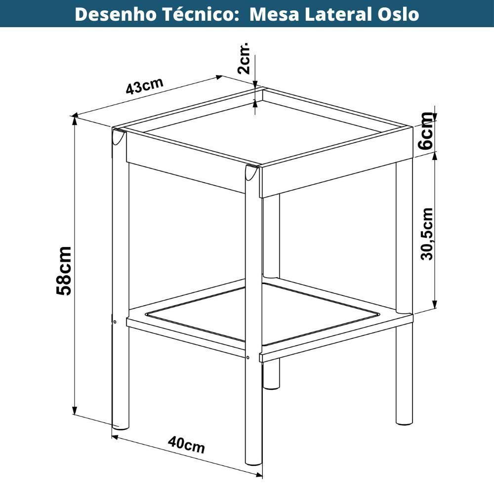 Mesa Lateral De Apoio Oslo Artesano 43 Cm (largura) Mdp Nero Palha Sintética Bege Pé Metal Dourado - 6