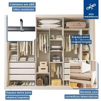 Guarda Roupa 3 Portas De Correr 6 Gavetas Nápoli Minastex Branco - 5