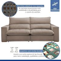 Sofá Retrátil E Reclinável Martinho Veludo Bege Escuro 2,30m - 5