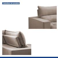 Sofá Retrátil E Reclinável Martinho Veludo Bege Escuro 2,30m - 10