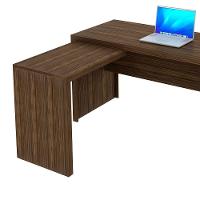 Mesa De Canto Para Escritório Em L Angular Com 3 Gavetas Nogal - 8