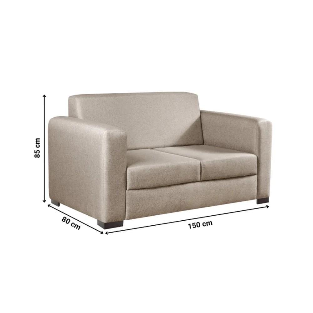 Sofá Basic 2 Lugares Linho Bege 1,50 M - 3