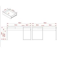 Mesa De Canto Para Escritório Em L Angular Com 1 Gaveta Amêndoa/preto - 5