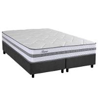 Cama Box Queen: Colchão Molas Ensacadas Herval Parma + Base Crc Suede Gray (158x198) - 1