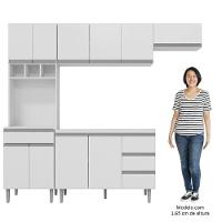 Cozinha Modulada 4 Peças Balcão Sem Tampo 120cm Andréia Branco - Ajl Móveis - 5