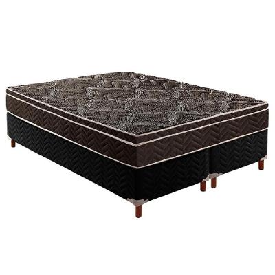Cama Box Queen: Colchão Ortopédico Paropas D28/Ep Pasquale + Base Crc Rústico Black(158X198)