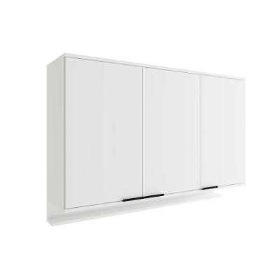 Armário Aéreo Para Cozinha Alpha 2501 Com 3 Portas 120cm Branco