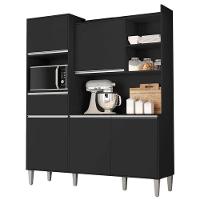 Armário Para Cozinha Kit Ambiente Isabel Preto Fosco - Ajl - 5