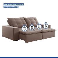 Sofá Retrátil E Reclinável Paris Veludo Bege Escuro 2,50m - 8