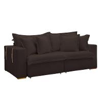 Sofá Cama Retrátil E Reclinável Arizona Veludo Marrom 2,40m - 1