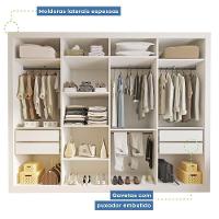 Guarda Roupa 4 Portas De Correr Com Espelhos 4 Gavetas Firenze Minastex Branco - 10