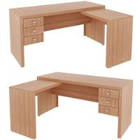 Mesa De Canto Para Escritório Em L Angular Com 3 Gavetas Amêndoa - 6