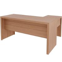 Mesa De Canto Para Escritório Em L Angular Com 3 Gavetas Amêndoa - 9