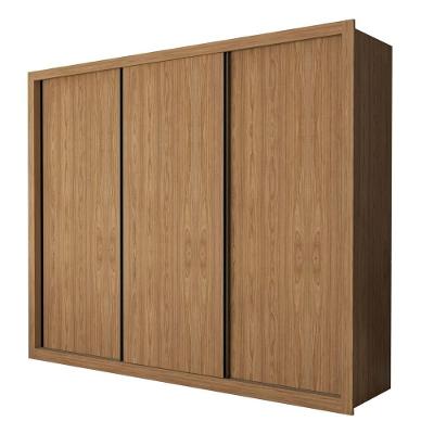 Guarda Roupa 3 Portas De Correr 6 Gavetas Nápoli Minastex Carvalho