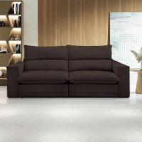 Sofá Retrátil E Reclinável Martinho Veludo Marrom 2,30m - 2