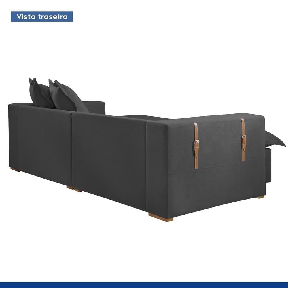 Sofá Cama Retrátil E Reclinável Arizona Boucle Cinza 2,40m - 7