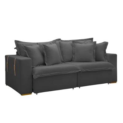Sofá Cama Retrátil E Reclinável Arizona Boucle Cinza 2,40m