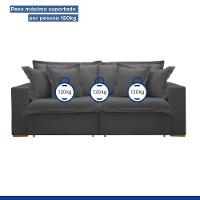 Sofá Cama Retrátil E Reclinável Arizona Boucle Cinza 2,40m - 10