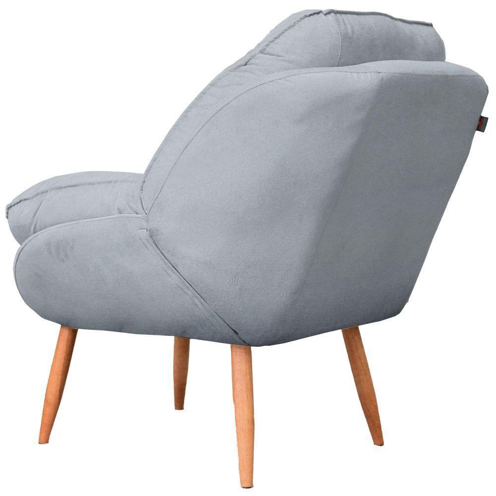 Poltrona Cadeira Landal Poltrona Sala Com Apoio De Braço Em Fibra Siliconizada - SentôGrafite - 3