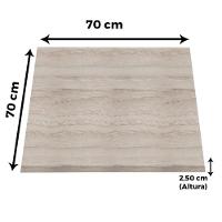 Mesa Zeta Ferro Branco 75 Cm Alt Disco Redondo Tampo Mdp Quadrado 70 Cm Larg X 2,5 Cm Alt Castanheira - 3