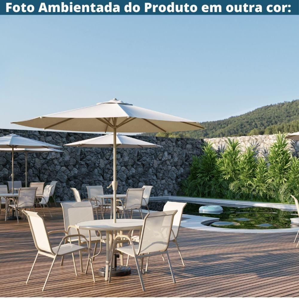 Kit 4 Cadeiras Empilhável Com Braço Pipa Maresias Fratini 96 Cm Altura Alumínio E Assento Tela Cinza - 2