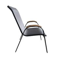 Kit 4 Cadeiras Empilhável Com Braço Pipa Maresias Fratini 96 Cm Altura Alumínio E Assento Tela Cinza - 5