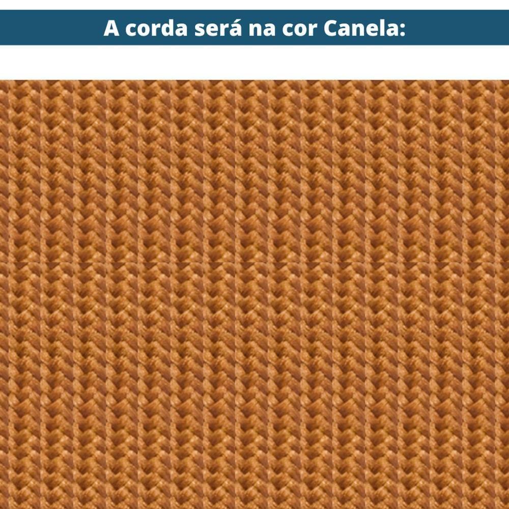 Poltrona Coss Ozki Com Braços Madeira Eucalipto Cedro Tecido Bege Corda Redonda Canela - 7