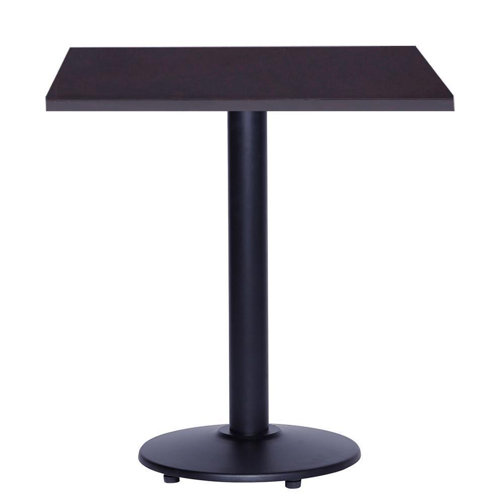 Mesa Zeta Ferro Preto 75 Cm (alt) Disco Redondo Tampo Mdp Quadrado 80 Cm (larg) X 2,5 Cm (alt) Preto - 1