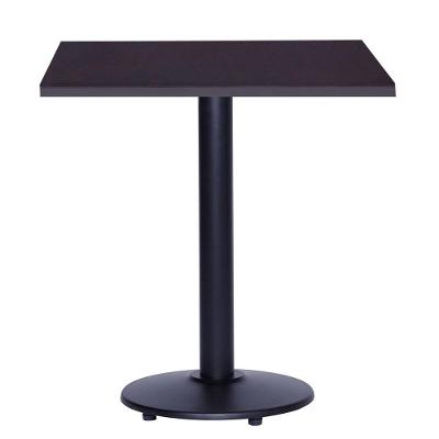 Mesa Zeta Ferro Preto 75 Cm (alt) Disco Redondo Tampo Mdp Quadrado 80 Cm (larg) X 2,5 Cm (alt) Preto
