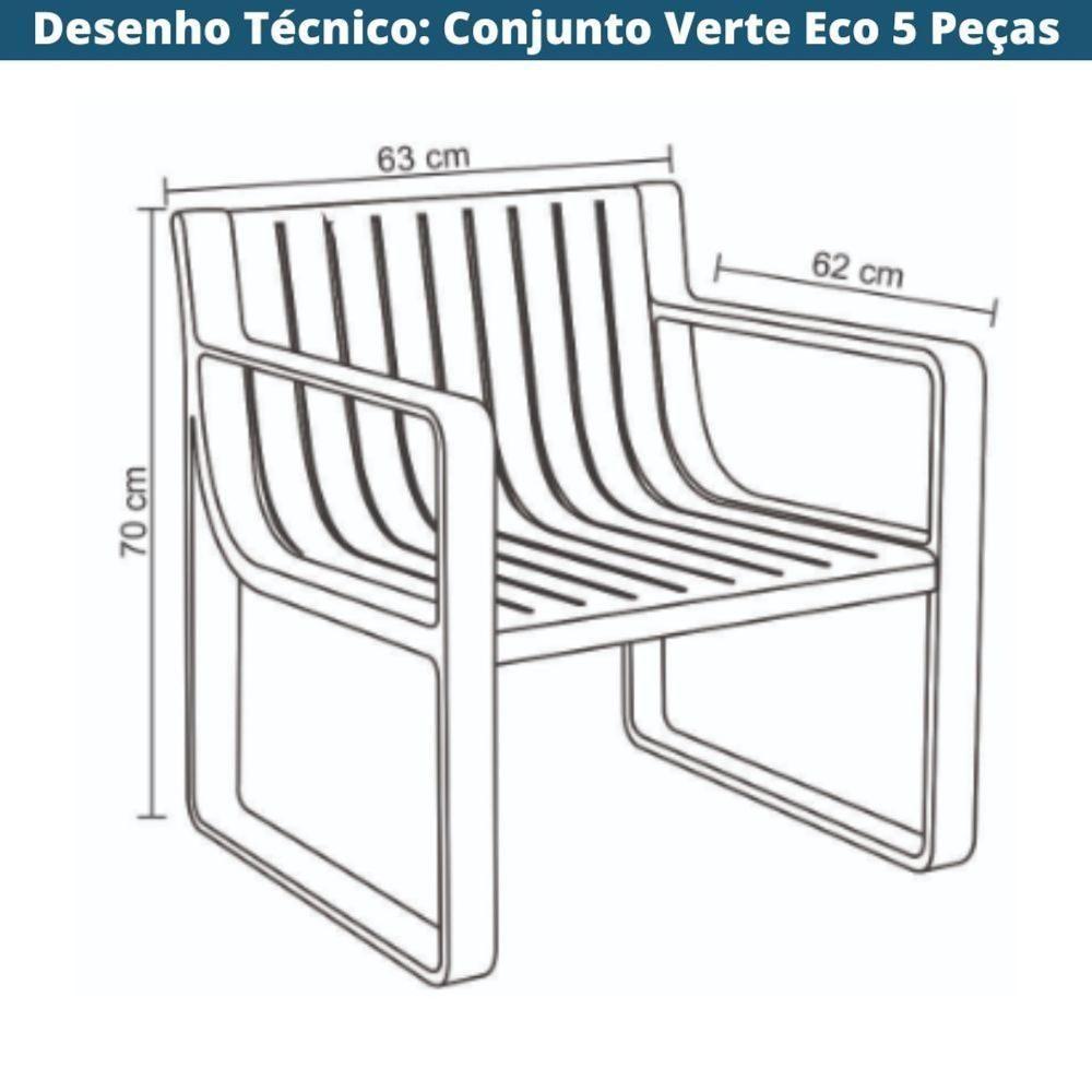 Conjunto 2 Poltronas, 1 Sofá 2 Lug E 2 Mesas área Externa Verte Eco Rivatti Fibra Natural Bambu - 4