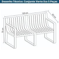 Conjunto 2 Poltronas, 1 Sofá 2 Lug E 2 Mesas área Externa Verte Eco Rivatti Fibra Natural Bambu - 3
