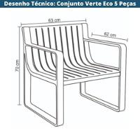 Conjunto 2 Poltronas, 1 Sofá 2 Lug E 2 Mesas área Externa Verte Eco Rivatti Fibra Natural Bambu